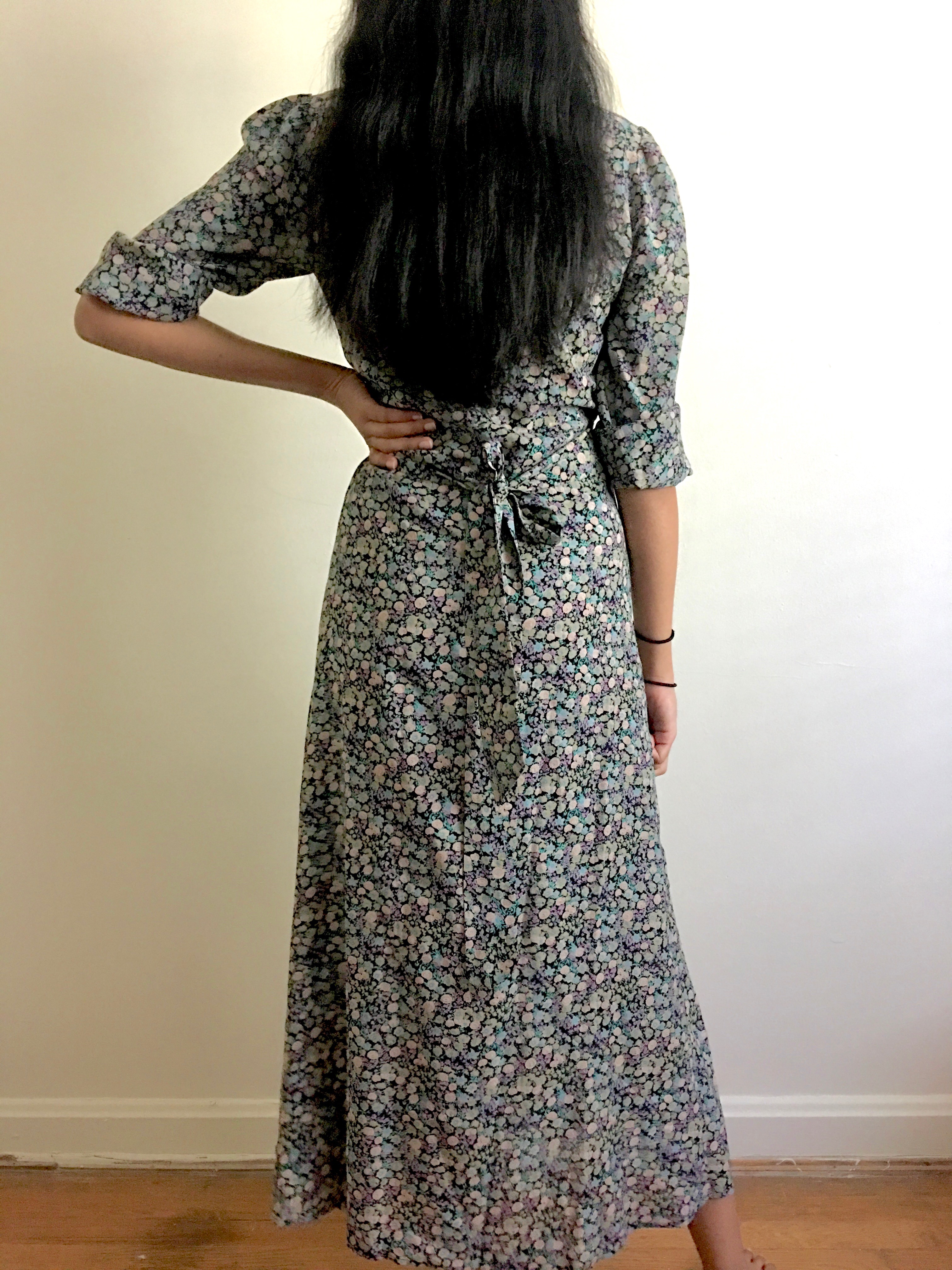 Doen Charleston Dress in Hardwick Garden Floral try-on picture